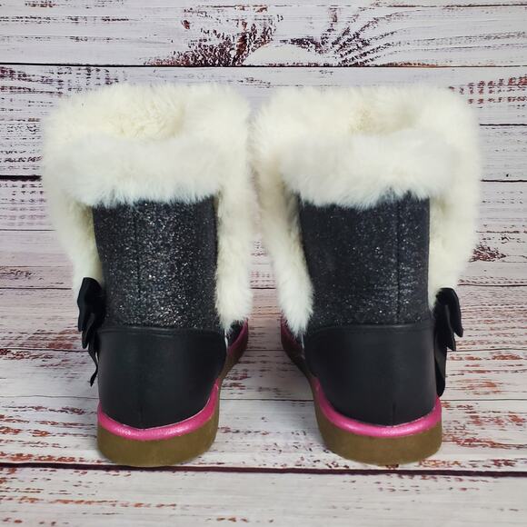 Juicy Couture Little Girl's Cachet Place Boots Size 2 Sparkle Fuzzy Trim Kidcore - Picture 5 of 10
